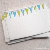 Image of Letterpress Tags | Bunting (Blue/Green)
