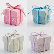 Image of Vintage Wedding Favour Square Box and Lid 