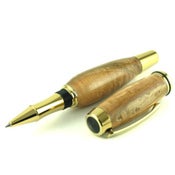 Image of Merritt Maestro Rollerball Pen - Maple Burl & Gold Titanium with Black Chromium Accents