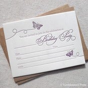 Image of Letterpress Birthday Invitations | Butterfly