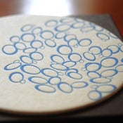 Image of bubbles, letterpress coasters set of 8