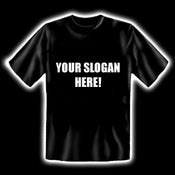 Image of Black T-Shirt with White Print