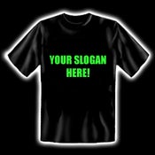 Image of Black T-Shirt with Neon Green Print