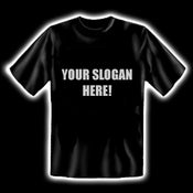 Image of Black T-Shirt with Metallic Silver Print