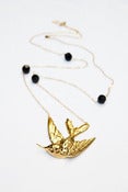 Image of Halfpenny London Gold plated bird with 4 large Swarovski crystals