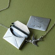 Image of The Existential in Silver - C'est La Vie Envelope locket necklace