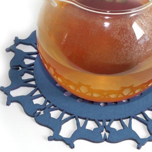 Image of Medium Deer Trivet in Blue