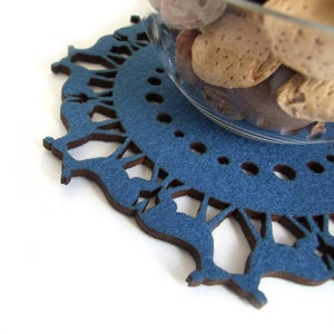 Image of Small Deer Trivet in Blue