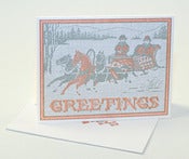 Image of Letterpress Horse Sleigh greeting