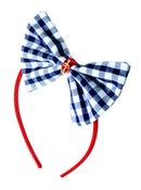 Image of Navy Gingham Anchor Bow Hairband