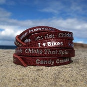 Image of Leather bracelet - burgundy