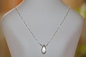 Image of HANDMADE / HANCRAFTED SOLITAIRE BRIOLETTE DROP on Sterling Silver Necklace - handmade jewelry 