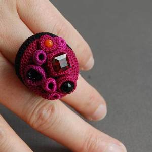 Image of Custom-made coral cluster ring