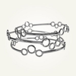 Image of Polka Dot Stacking Bangles, Sterling Silver