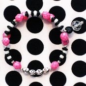 Image of Carnival Candy LOVE Bangle Bracelet Silver