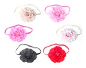 Image of Large Flower Headband - Black, White, Cream, Red, Pink