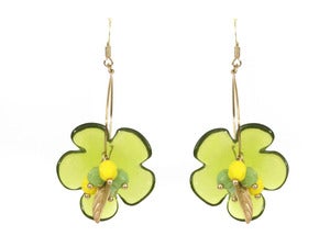 Image of flower lucite earrings