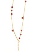 Image of medium 14k gold branch on 14k gold & ruby 20" rope chain (P1214kru20)