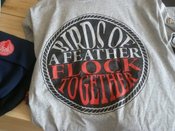 Image of BIRDS OF A FEATHER TEE - RED/GREY