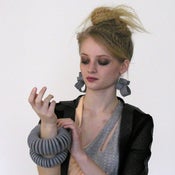 Image of CLOUD wool/leather earrings 