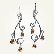 Image of Greek Isle Earrings with Orange Topaz, Sterling Silver