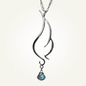Image of Phoenix Wing Necklace with Labradorite, Sterling Silver