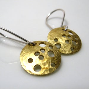 Image of harvest moons. earrings. brass.