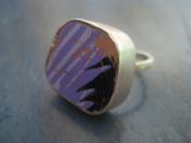 Image of chunky silver ring purple
