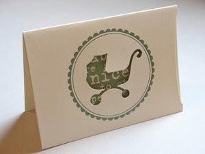 Image of Letterpress Silhouette Card - Stroller