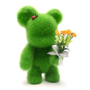 Image of 8" Qee Love Green Bear - Faux Flock