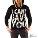 Image of I CAN'T SAVE YOU Black Hooded Zip Up Sweatshirt Unisex