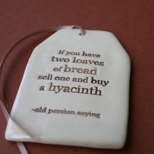 Image of ceramic quote tag - hyacinth