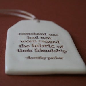 Image of ceramic quote tag - constant use