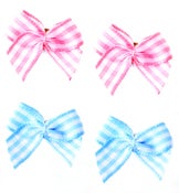 Image of Gingham Bow Studs - Pink & Blue