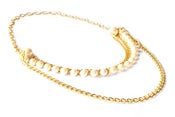 Image of Chunky gold multi chain pearl necklace 