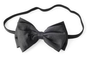 Image of Black Satin Hair Bow Elastic headband