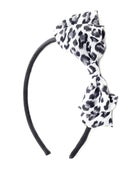 Image of Grey Leopard Bow Hairband