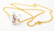 Image of Miniature Ceramic Flower Teapot Necklace