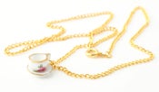 Image of Minature Ceramic Floral Teacup Necklace