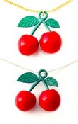 Image of Chunky Red Cherry Necklace