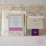 Image of "Journey"  wedding invitations and RSVP card set