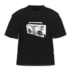 Image of Boom Box Logo - Black T - Men's - Gildan 100 % Cotton