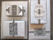 Image of Small Black Letterpress Buckle with ribbon