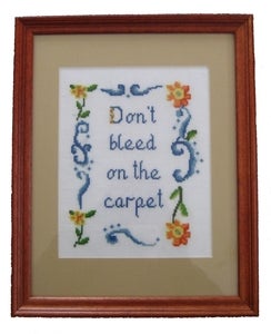 Image of Don't Bleed On The Carpet E-Pattern from Radical Cross Stitch