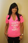 Image of Women's V Neck in Neon Pink and Orange