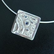 Image of PMC Necklace - Pure Silver PMC Pendant with Sapphire