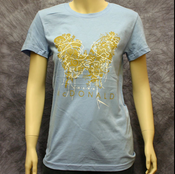 Image of Ladies- Blue Butterfly Tee- 1014