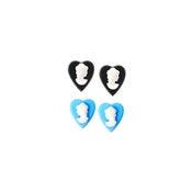 Image of Cameo Heart Studs - Black, Blue