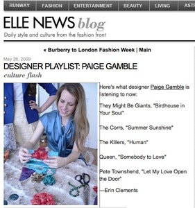Image of ELLE.com Designer Playlist May 2009