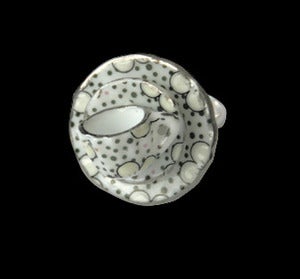 Image of silver spotty large ring